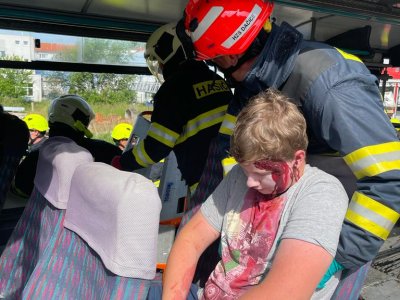 Taktické cvičení mimořádné události v Dačicích